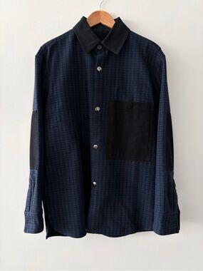 Acne Studios Vichy-Check Panelled Shirt Jacket